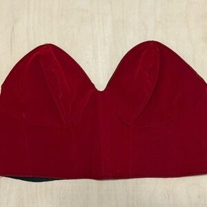 Handmade vintage red Strapless Bustier Top